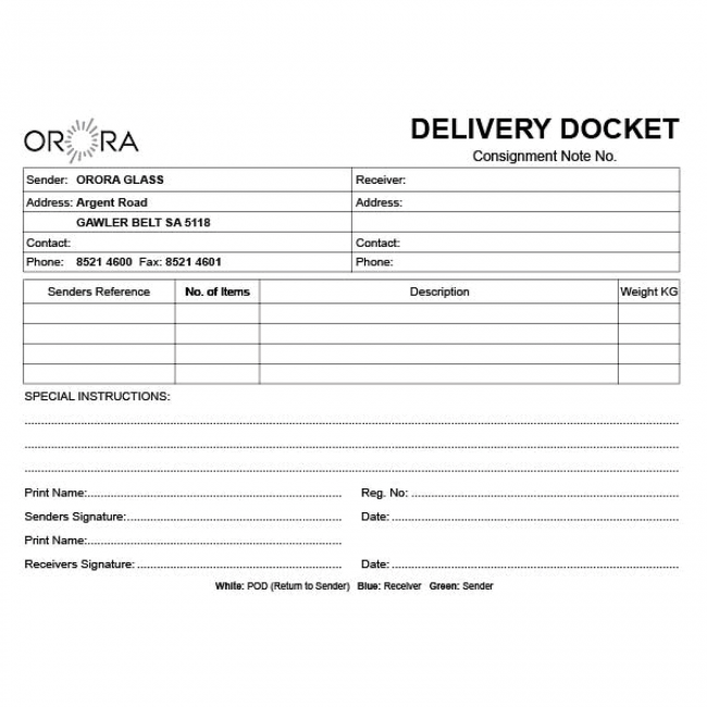 Delivery Docket Book